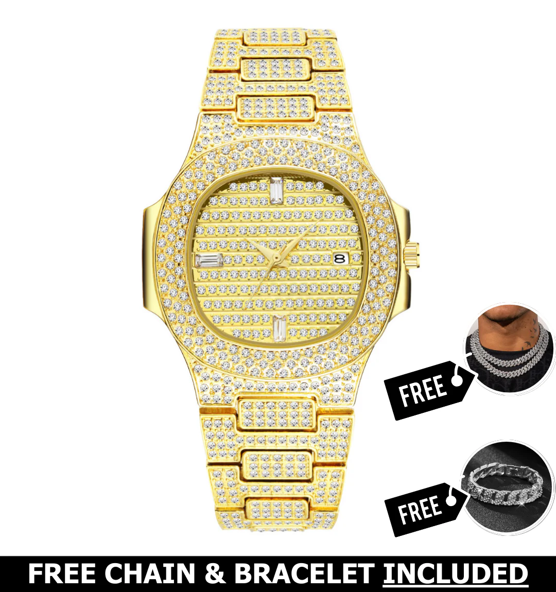 Citrine Iced Out Watch - Image 2