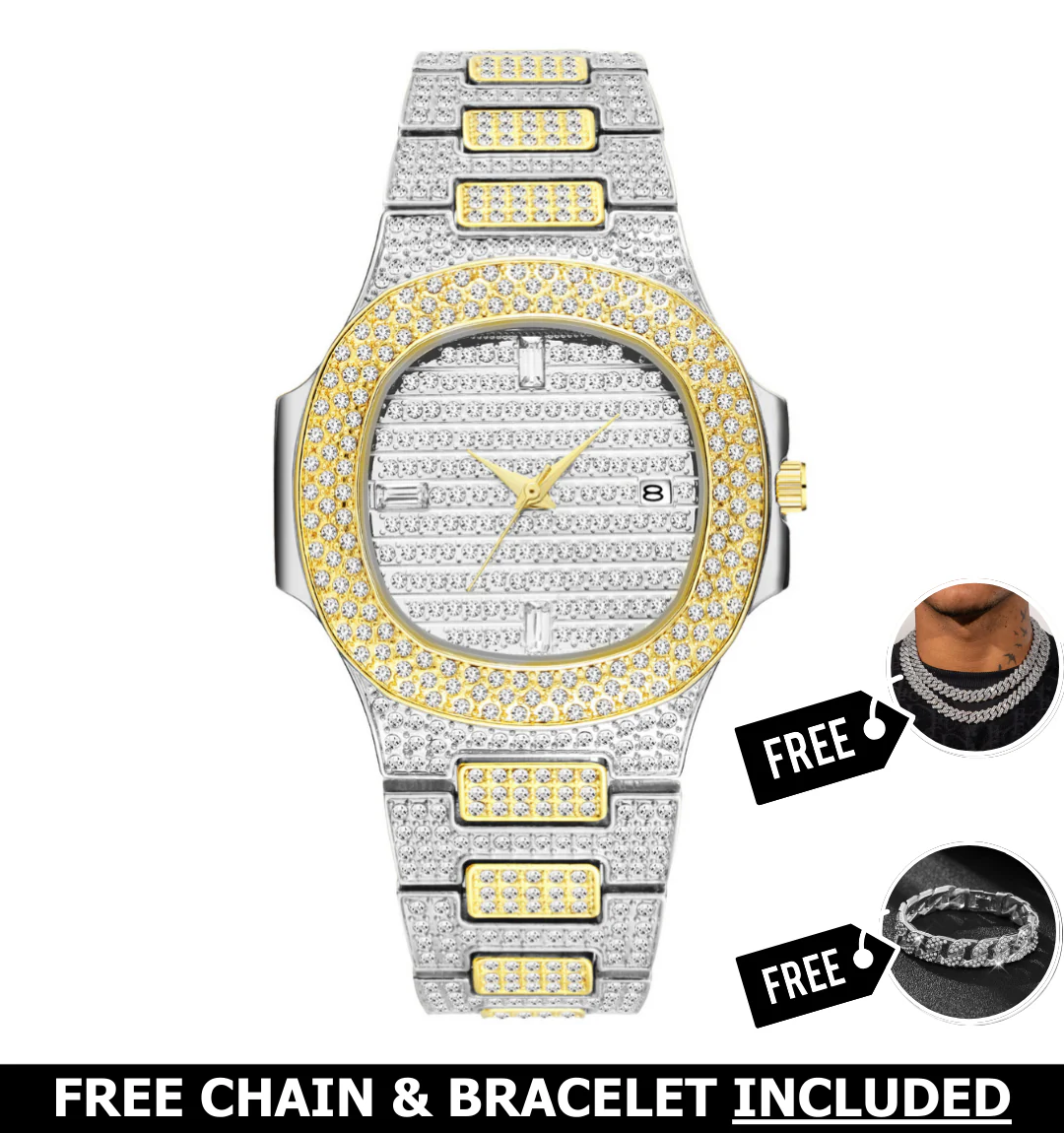 Citrine Iced Out Watch - Image 3
