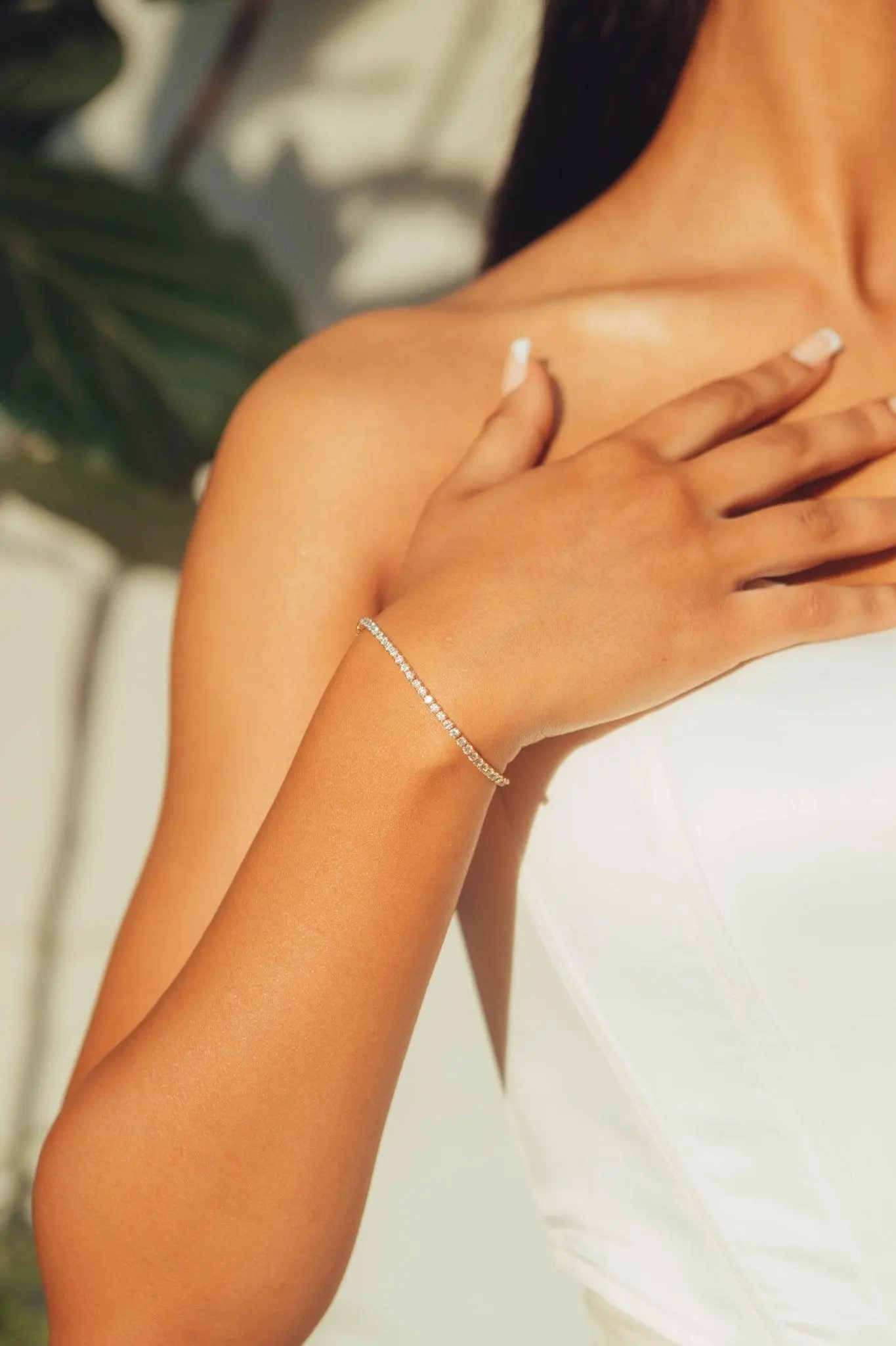 Micro Tennis Bracelet - Gold - Image 2