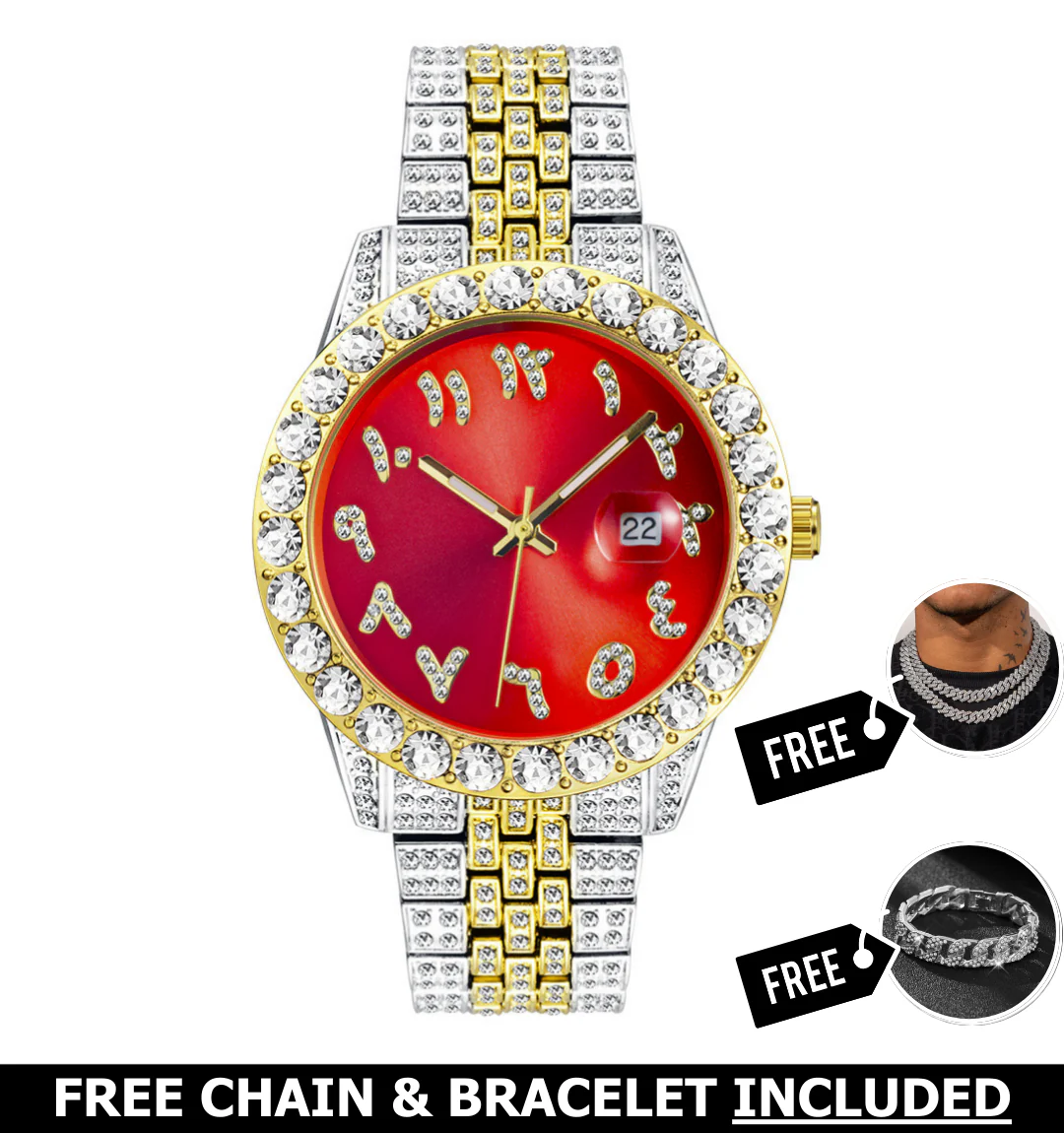 Nexis Arabic Iced Out Watch - Image 2