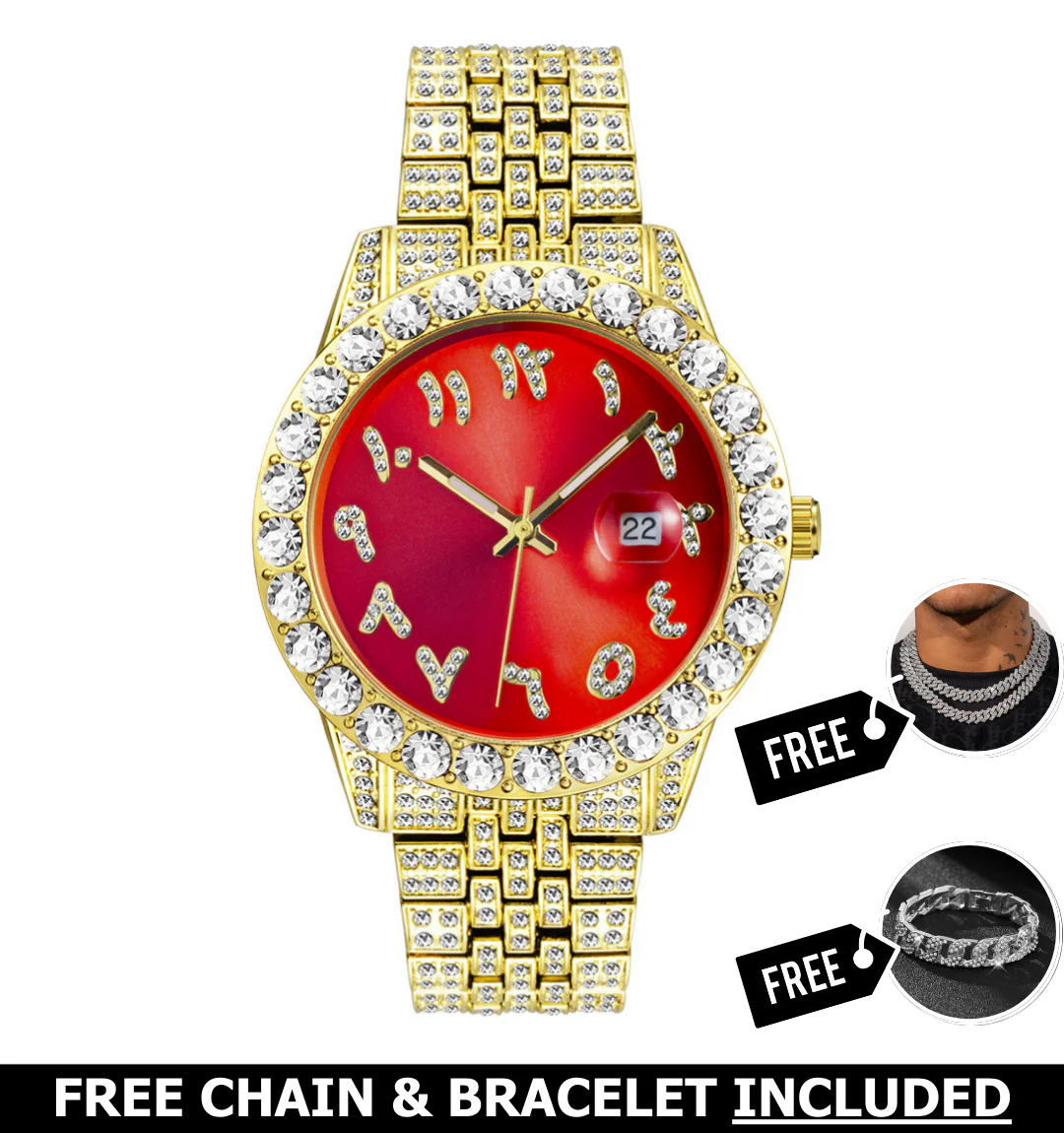 Nexis Arabic Iced Out Watch - Image 3