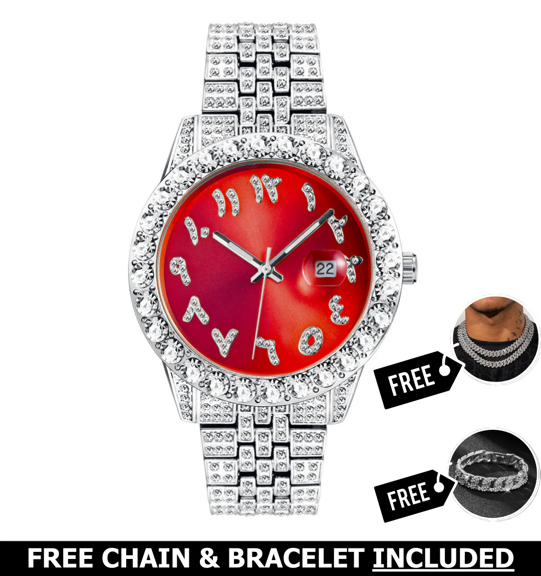 Nexis Arabic Iced Out Watch - Image 7